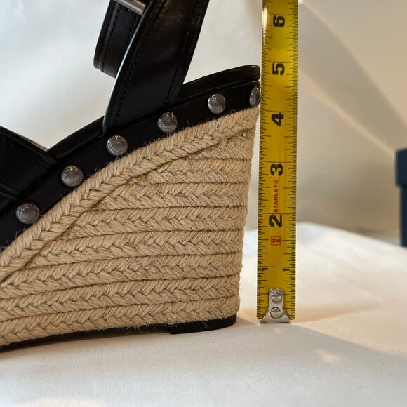 Coach Darcy Semi-Matte Calf Espadrille Wedge Sandal Women's size 9.5 - Picture 7 of 7